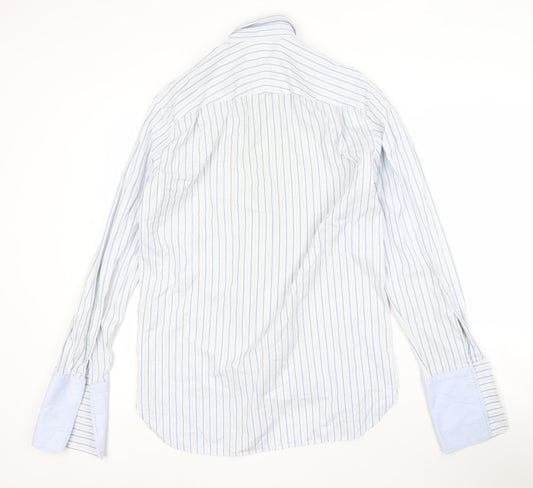Jaeger Men's Blue Striped Button-Up Shirt