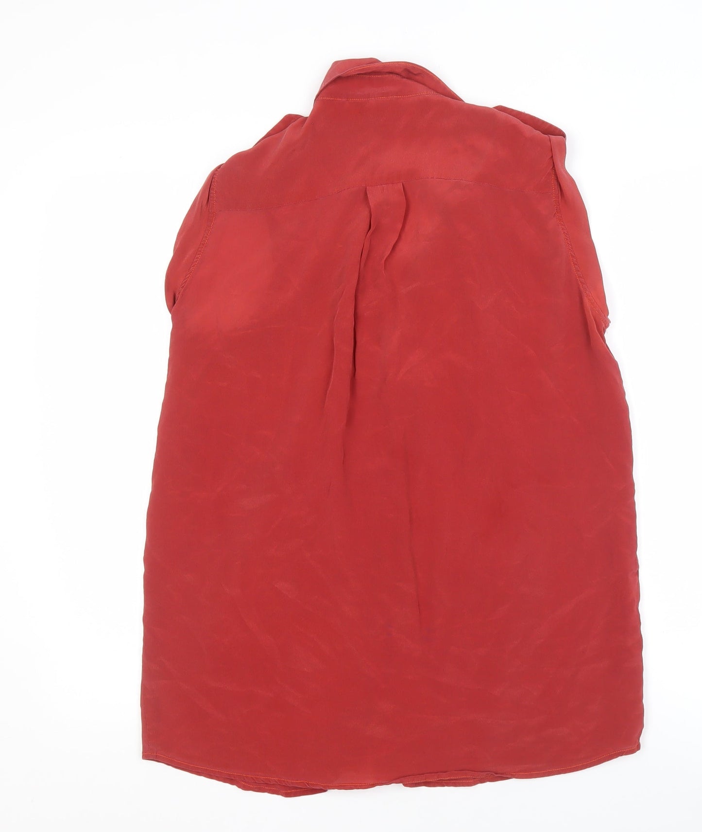 MNG Collection Women's Red Sleeveless Collared Top