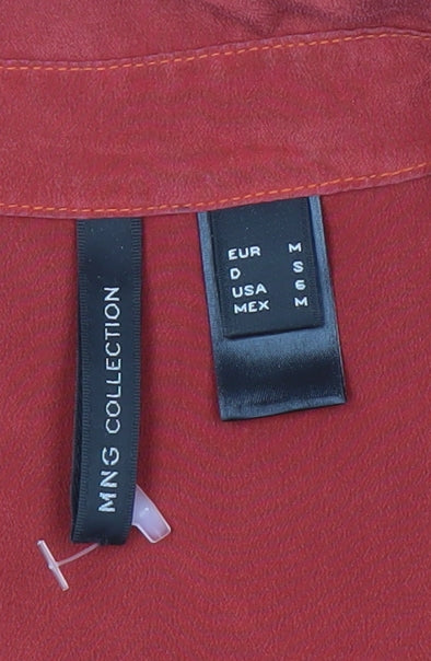 MNG Collection Women's Red Sleeveless Collared Top