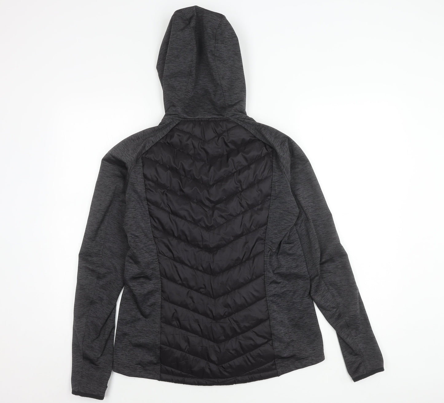 H&M Women's Black Puffer Jacket, Size 12, Hooded