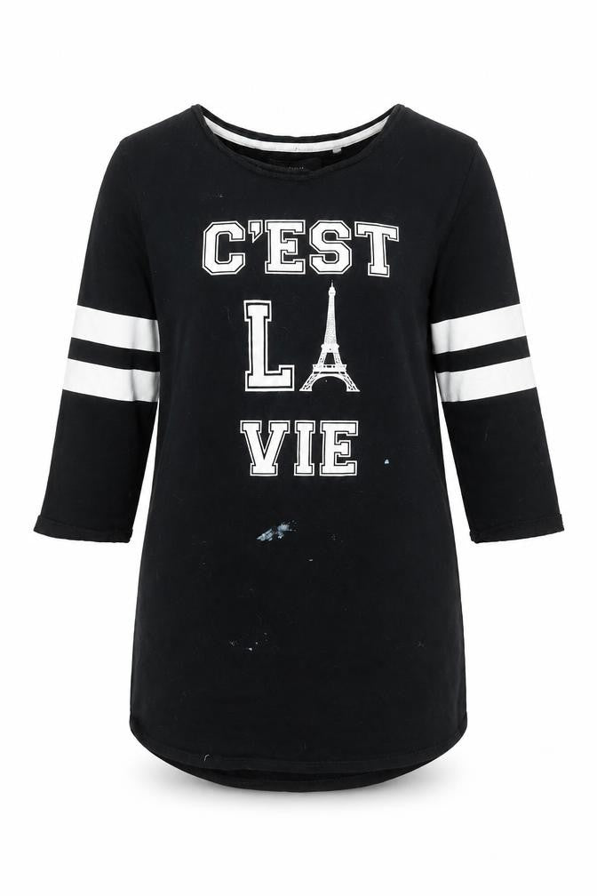 Front view of Next Women's Black Long Sleeve Top, size 8