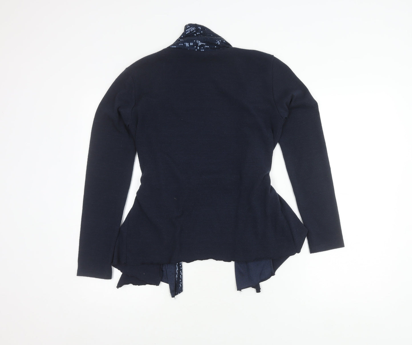 James Lakeland Blue Sequin Cardigan Women Size 10