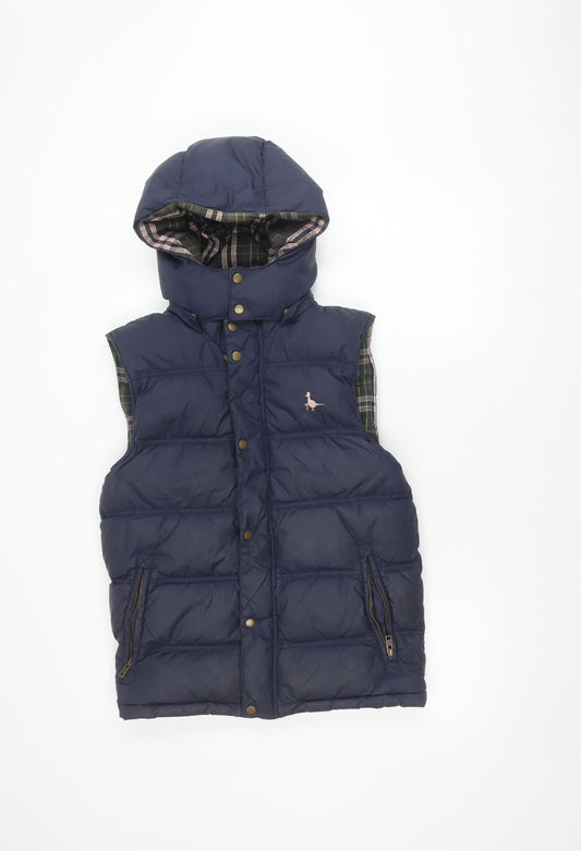 Jack Wills Men's Blue XS Puffer Jacket with Hood