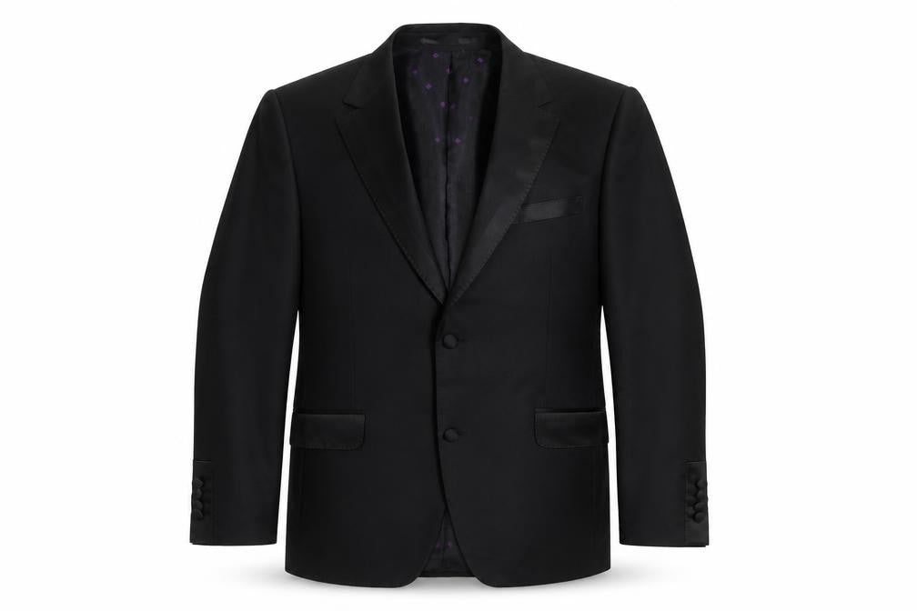 Front view of Daniel Hechter Men's Black Wool Tuxedo Jacket 40R