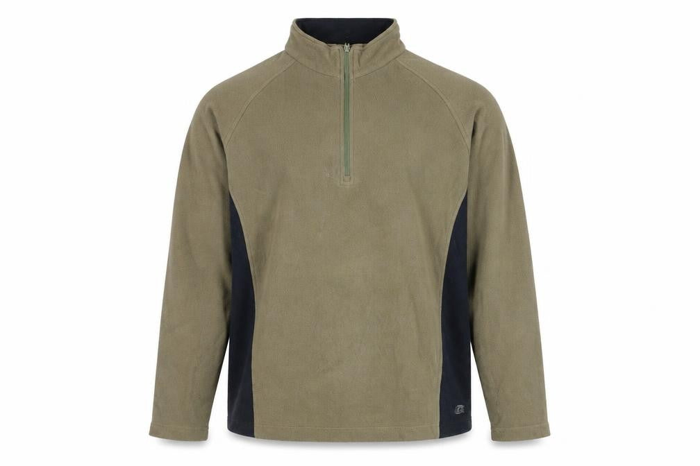 Marks and Spencer Men's Green Fleece 1/4 Zip Sweatshirt L