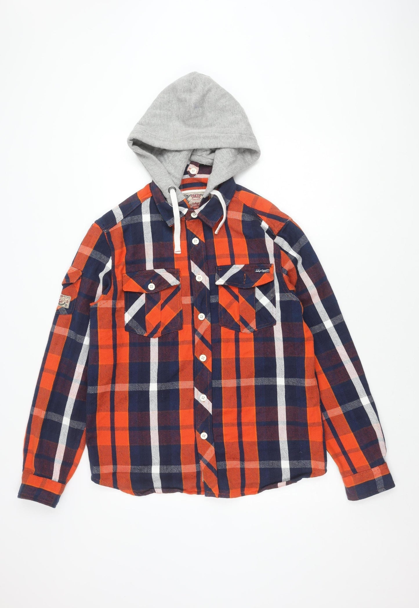 Tokyo Laundry Men's Multicoloured Check Hooded Jacket