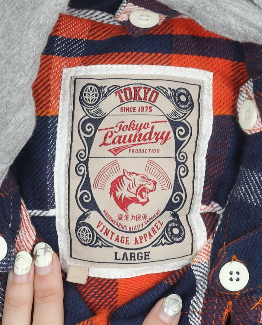 Tokyo Laundry Men's Multicoloured Check Hooded Jacket