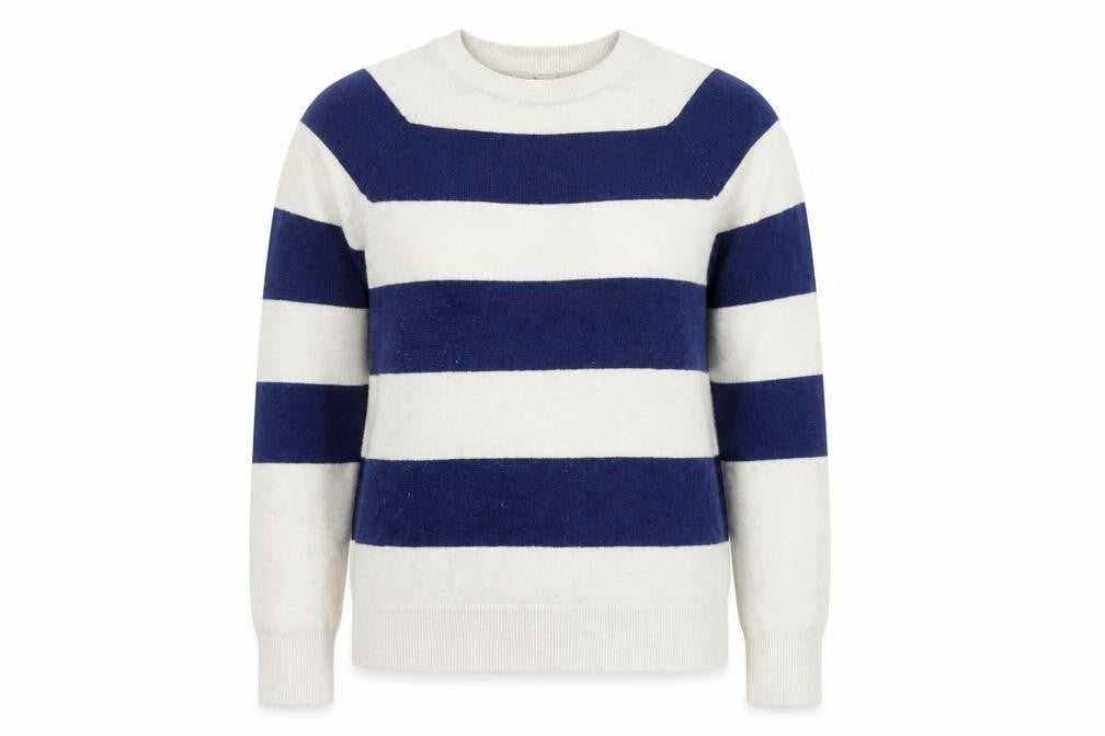 Marks and Spencer Women's Blue Striped Pullover Jumper S