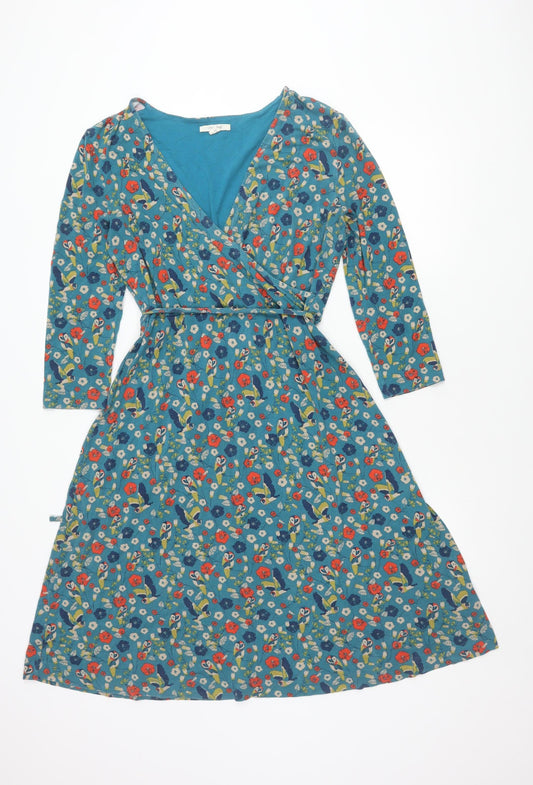 White Stuff Women's Multicolour Wrap Dress Size 14