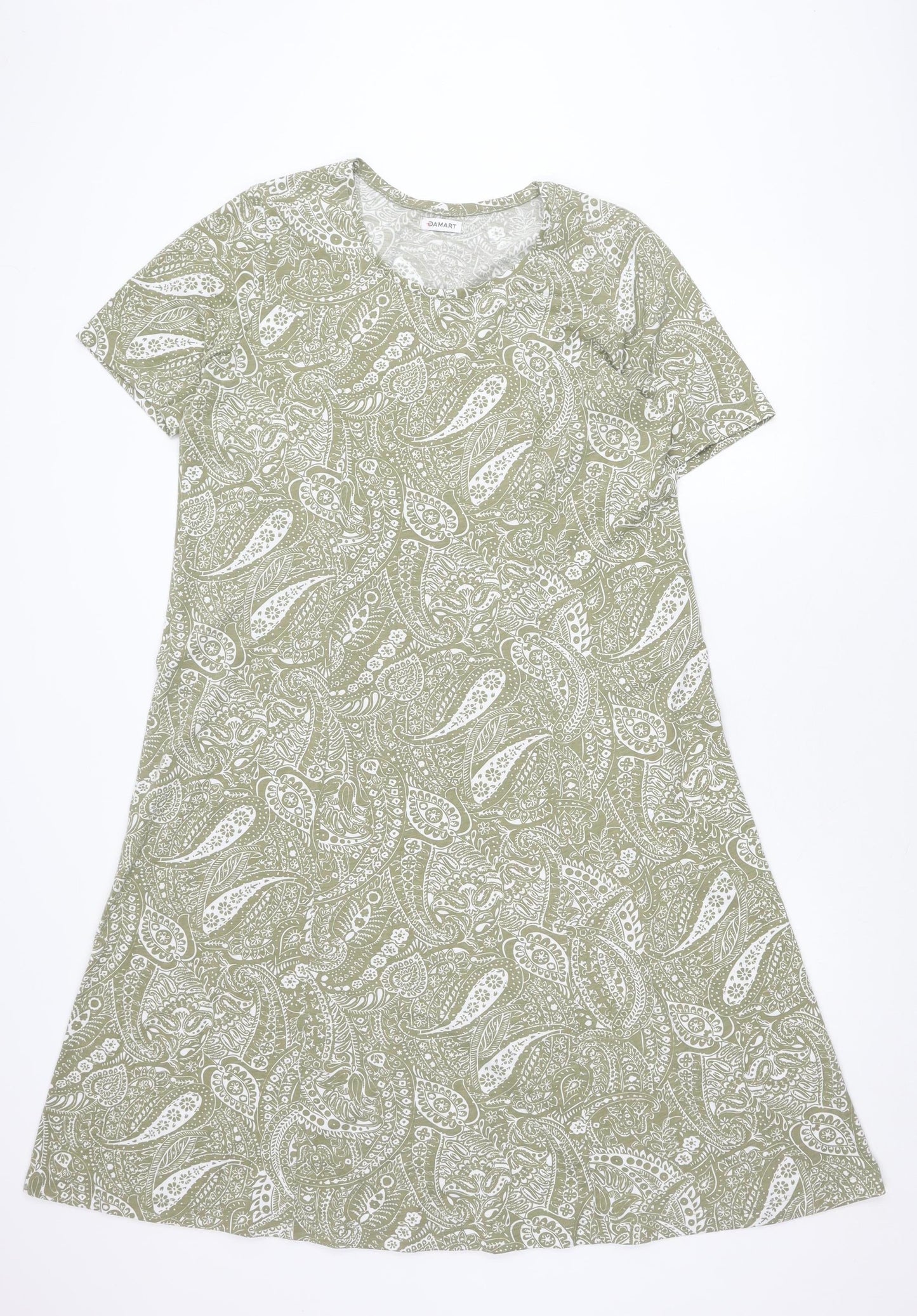 Damart Womens Green Paisley Dress Size 18