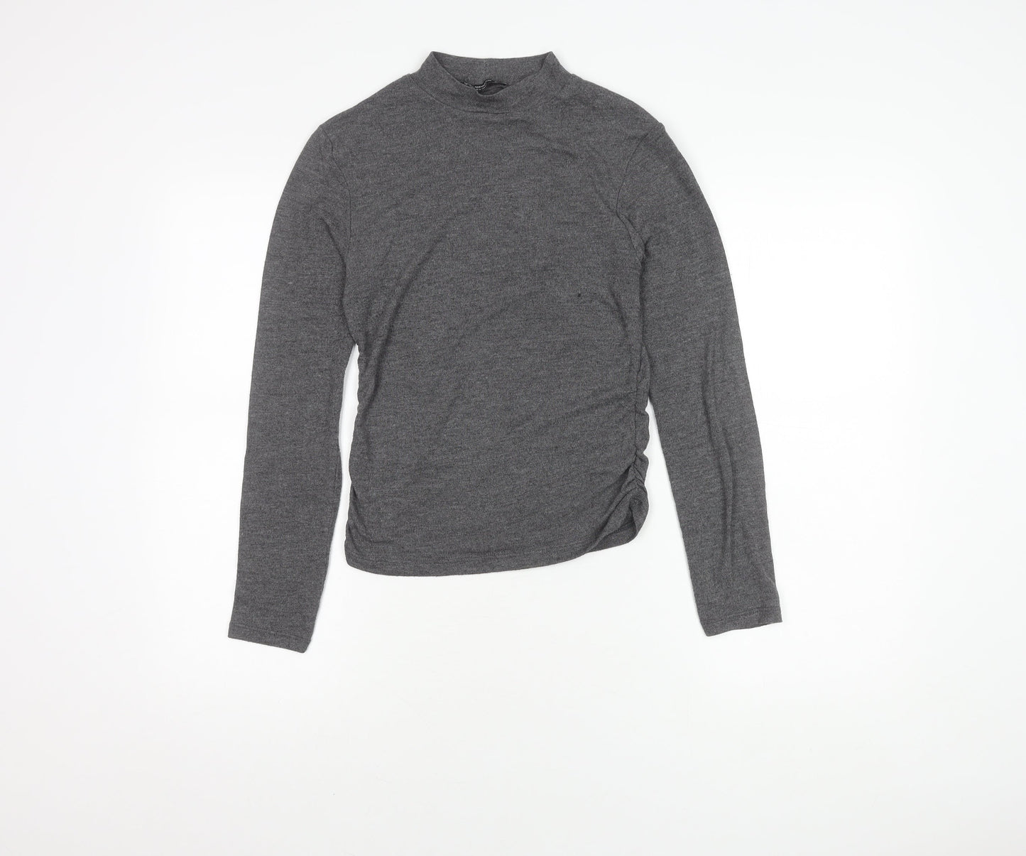 Stradivarius Women's Grey Knit High Neck Top M