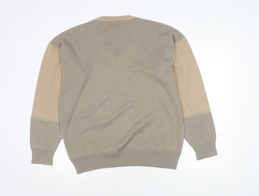 Firenze Men's Beige XL V-Neck Pullover Jumper