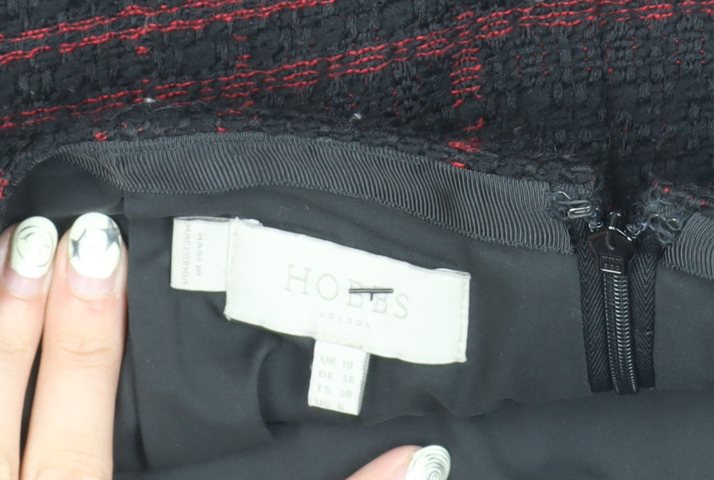 Hobbs Women Black Check Pencil Skirt, Size 10, Autumn/Winter