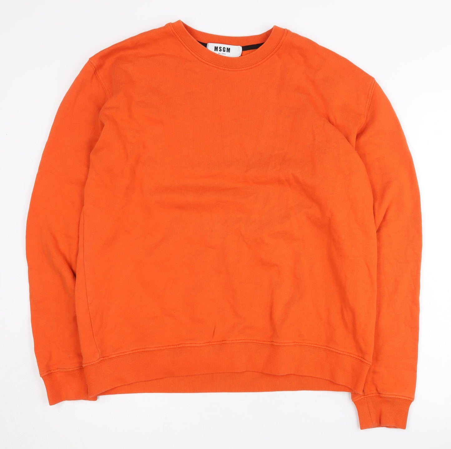 MSGM Men's Orange Graphic Sweatshirt L