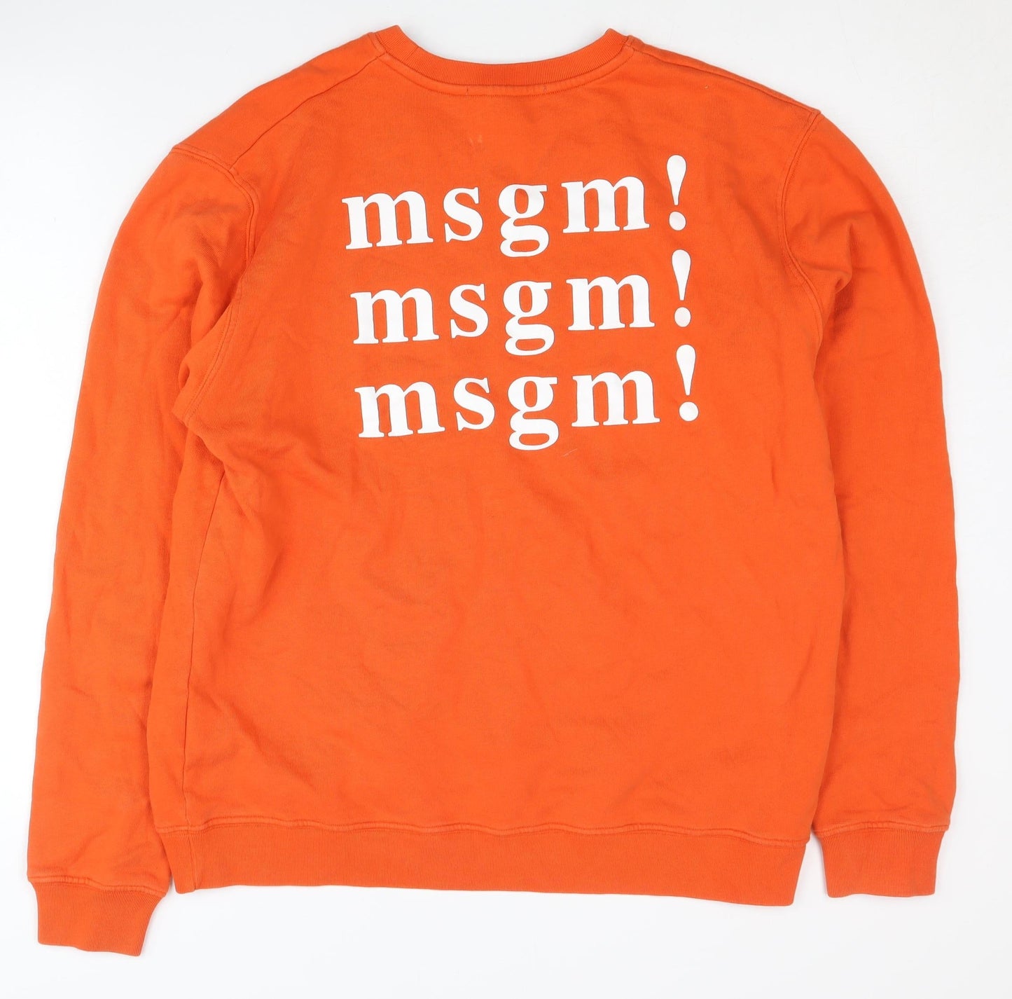 MSGM Men's Orange Graphic Sweatshirt L