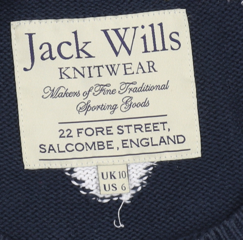 Jack Wills Women's Blue Polka Dot Pullover Jumper, Uk 10