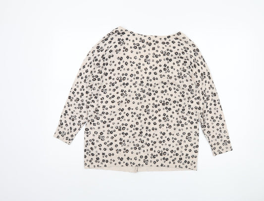 Fat Face Women’s Beige Animal Print Cardigan, Size 14