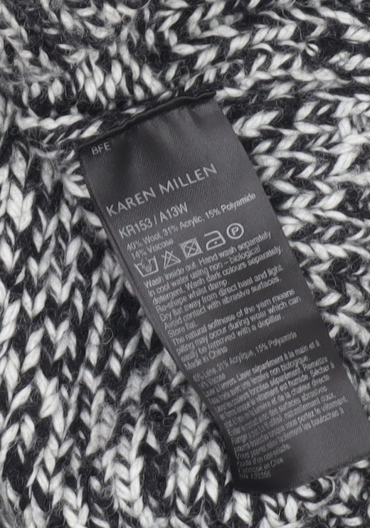Karen Millen Women's Black Roll Neck Chunky Pullover M