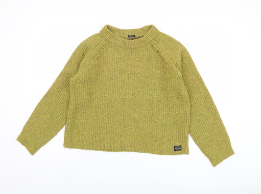 Superdry Women's Green Chunky-Knit Pullover Jumper, Size 10
