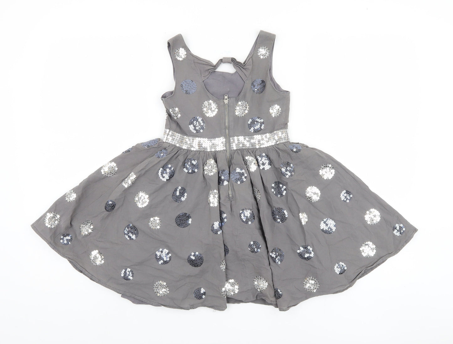Marks & Spencer Girls Grey Sequin A-Line Dress, 8 Years
