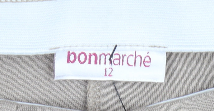 Bonmarché Women Beige Knit Skirt Size 12 Button Accents