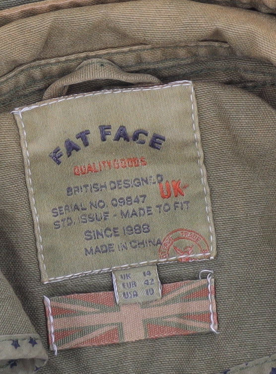 Fat Face Women's Green Military Jacket Size 14