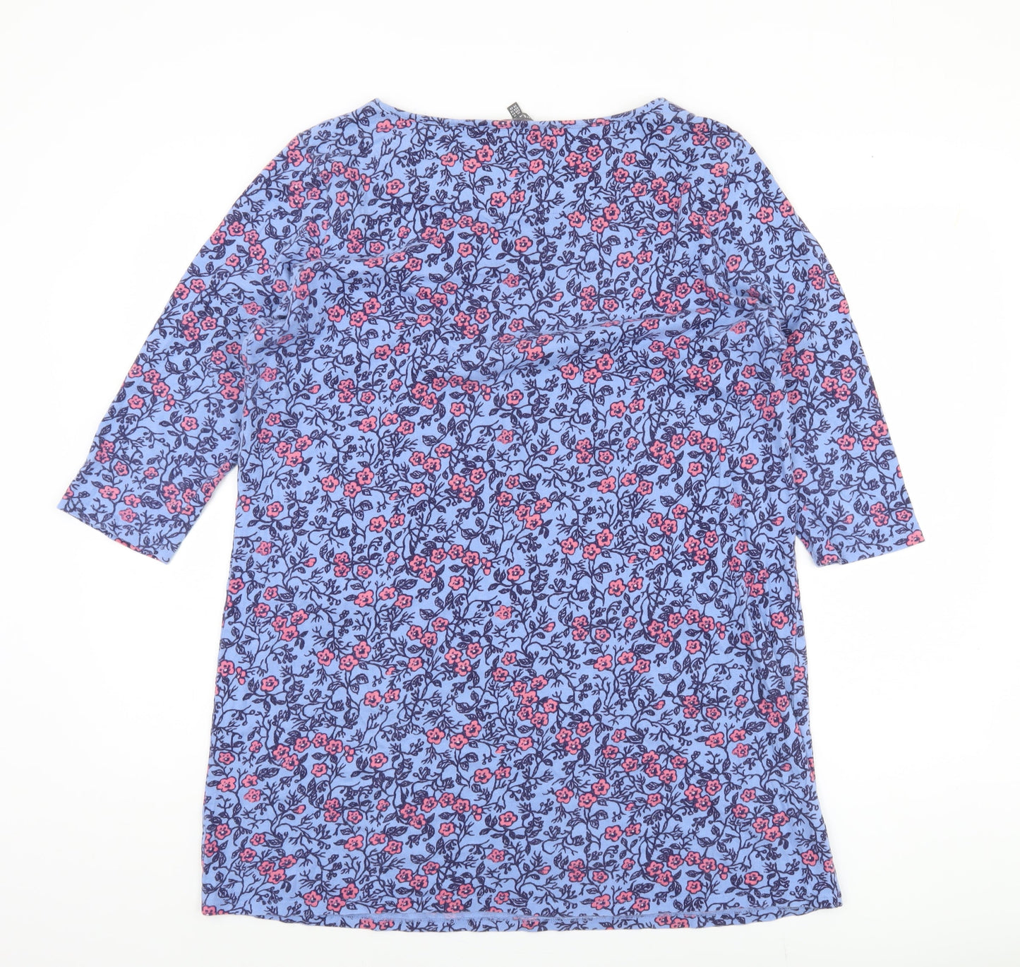 Laura Ashley Women's Blue Floral 3/4 Sleeve Blouse