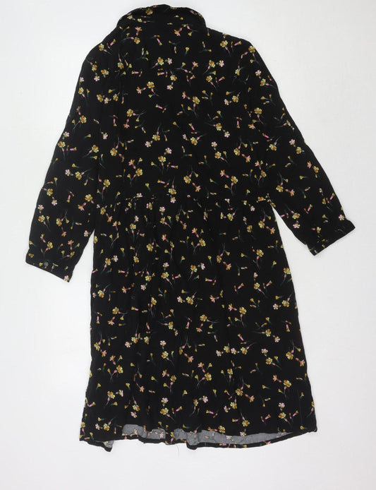 Joules Women's Black Floral Long Sleeve Dress