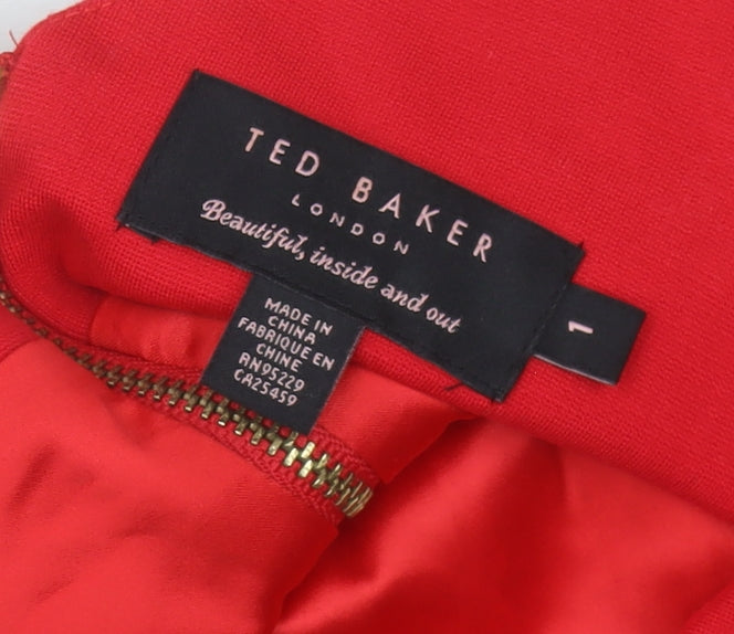 Ted Baker Red Sheath Dress Size 8 Women's Cocktail