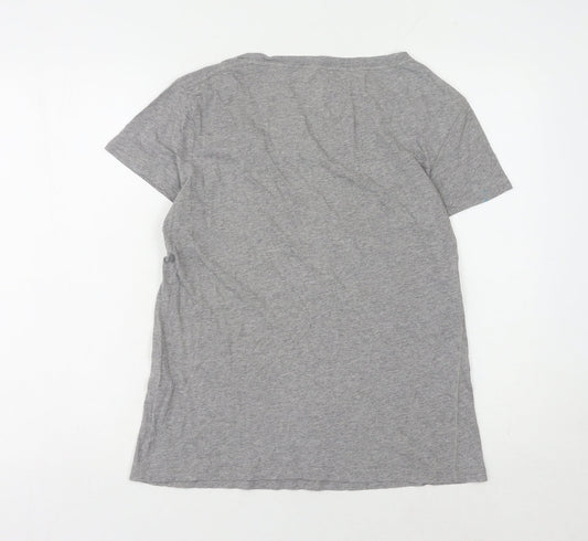 Jack Wills Women's Grey V-Neck T-Shirt Size 8
