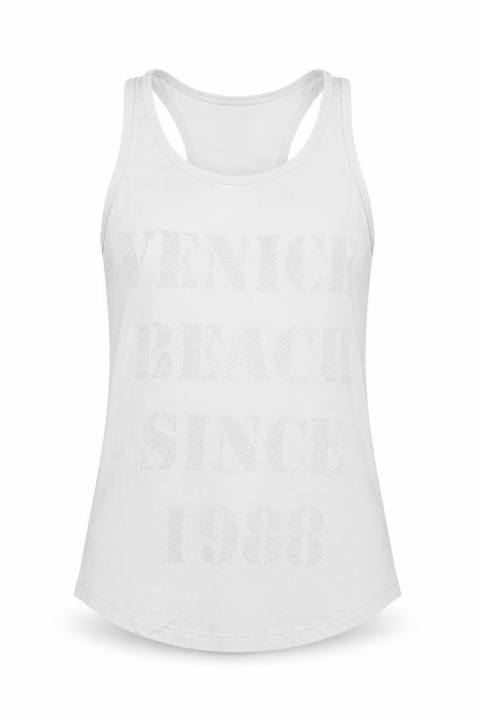 Venice Beach Women's White Tank M Gym Top