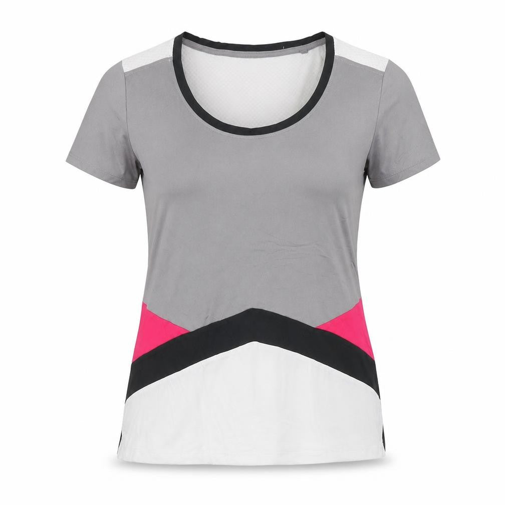 Active Touch Women's Colourblock T-Shirt, Size S, Grey/Pink
