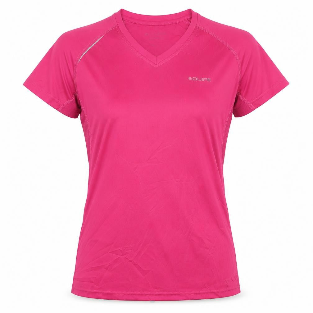 Equipe Sport Women's Pink V-Neck Jersey T-Shirt L