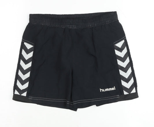 Hummel Boys Black Athletic Shorts, Size 8, Gym & Training
