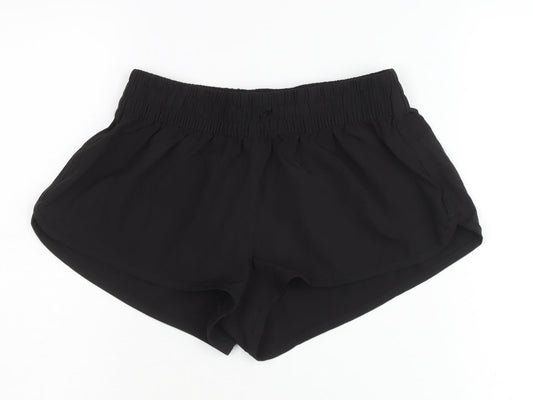 Women's Black Athletic Shorts, Size 6, Elastic Waist