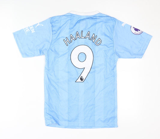 Puma Kids Manchester City Home Shirt Haaland Blue