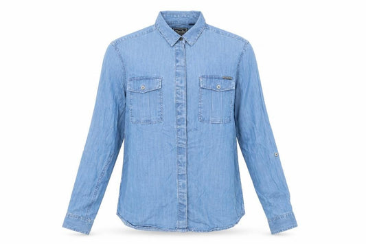 Womens UK Size XS Superdry Blue Lyocell Button-Up