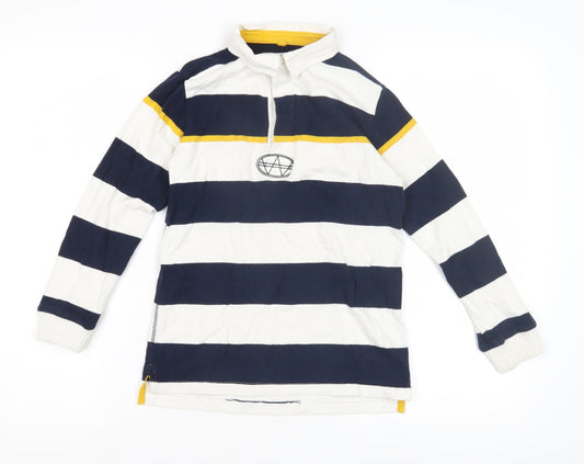 Marks and Spencer Boys Striped Long Sleeve Rugby Shirt 10 Years
