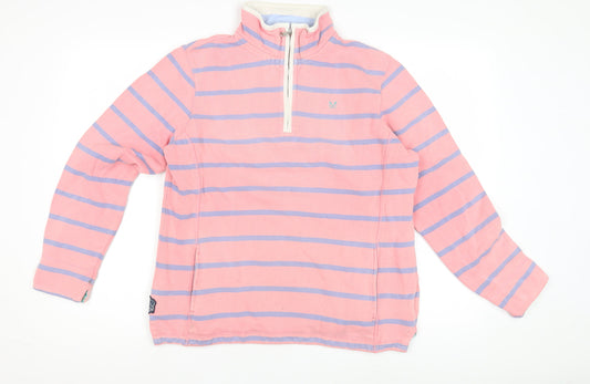 Crew Clothing Women's Pink Striped Sweatshirt Size 12