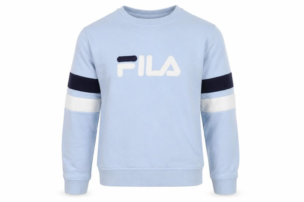 FILA Boys Blue Logo Sweatshirt S, Crew Neck, Long Sleeve