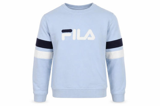 FILA Boys Blue Logo Sweatshirt S, Crew Neck, Long Sleeve