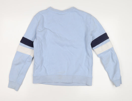 FILA Boys Blue Logo Sweatshirt S, Crew Neck, Long Sleeve