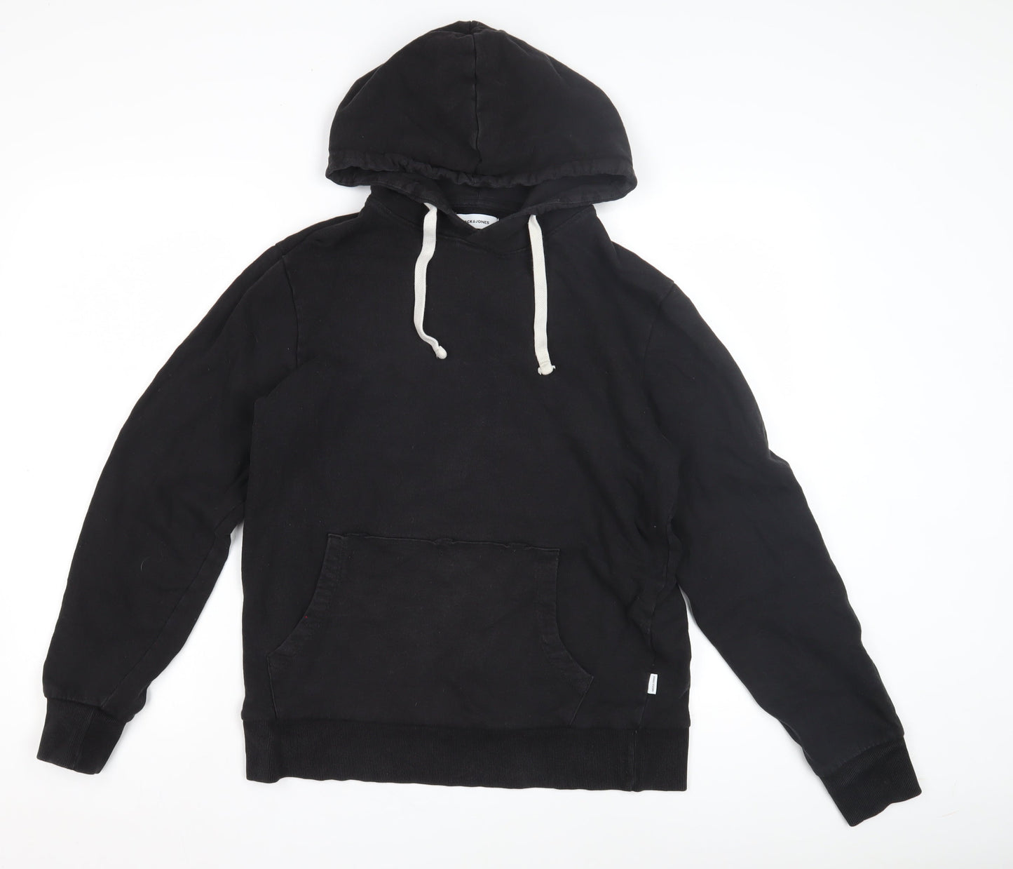 Jack & Jones Men's Black Pullover Hoodie, L, Cotton