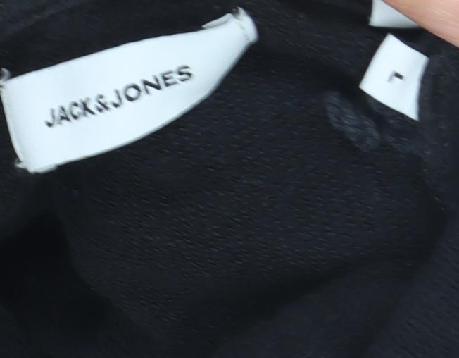 Jack & Jones Men's Black Pullover Hoodie, L, Cotton