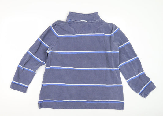 Crew Clothing Women's Blue Striped Henley Sweatshirt Size 16