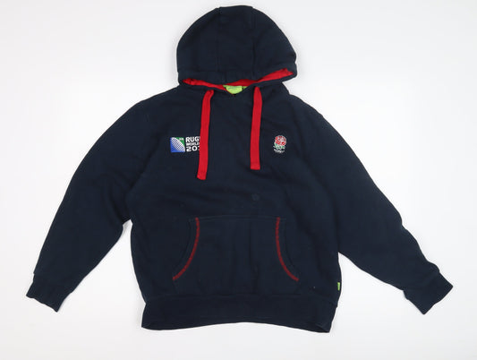 Rugby Originals Boys Blue Pullover Hoodie - Large, Embroidered Casual