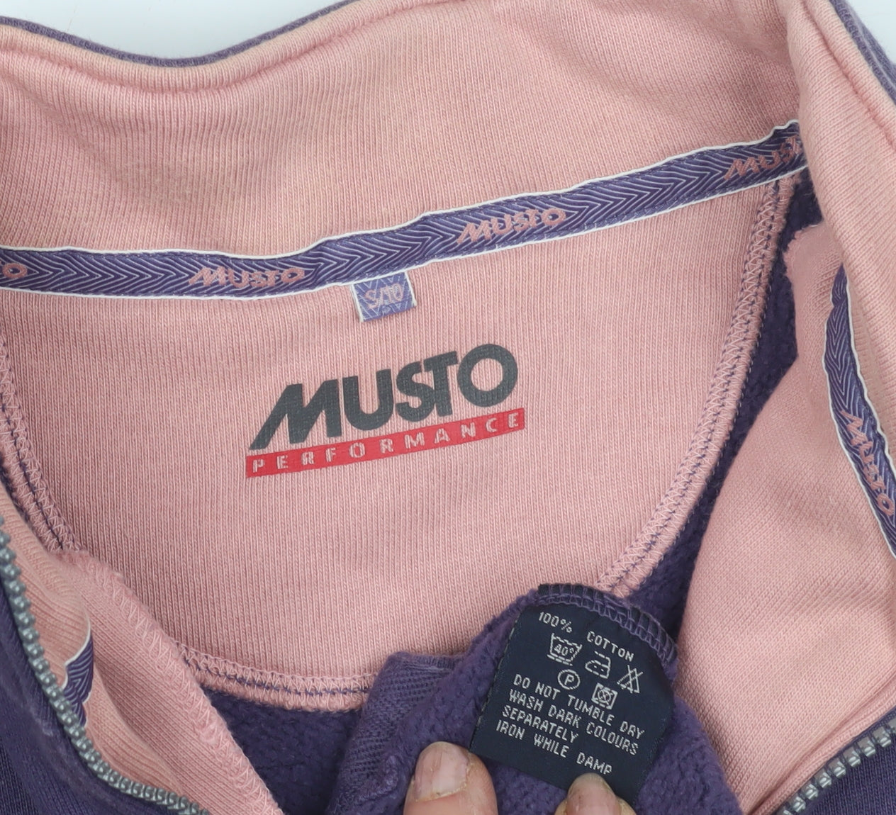 Musto Unisex Purple XL Sweatshirt with Zip for Casual Wear