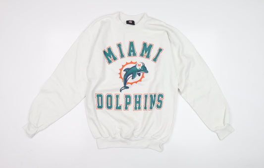NFL Team Apparel Women White Miami Dolphins Sweatshirt M