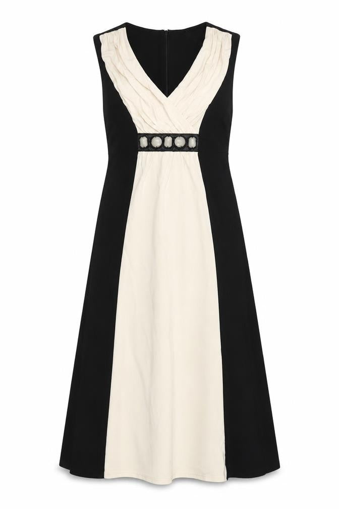 Phase Eight Women's Black Ivory V-Neck Dress, Size 8