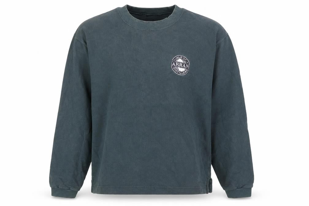 Jerzees Men's Blue Crew Neck Logo Sweatshirt, Size M